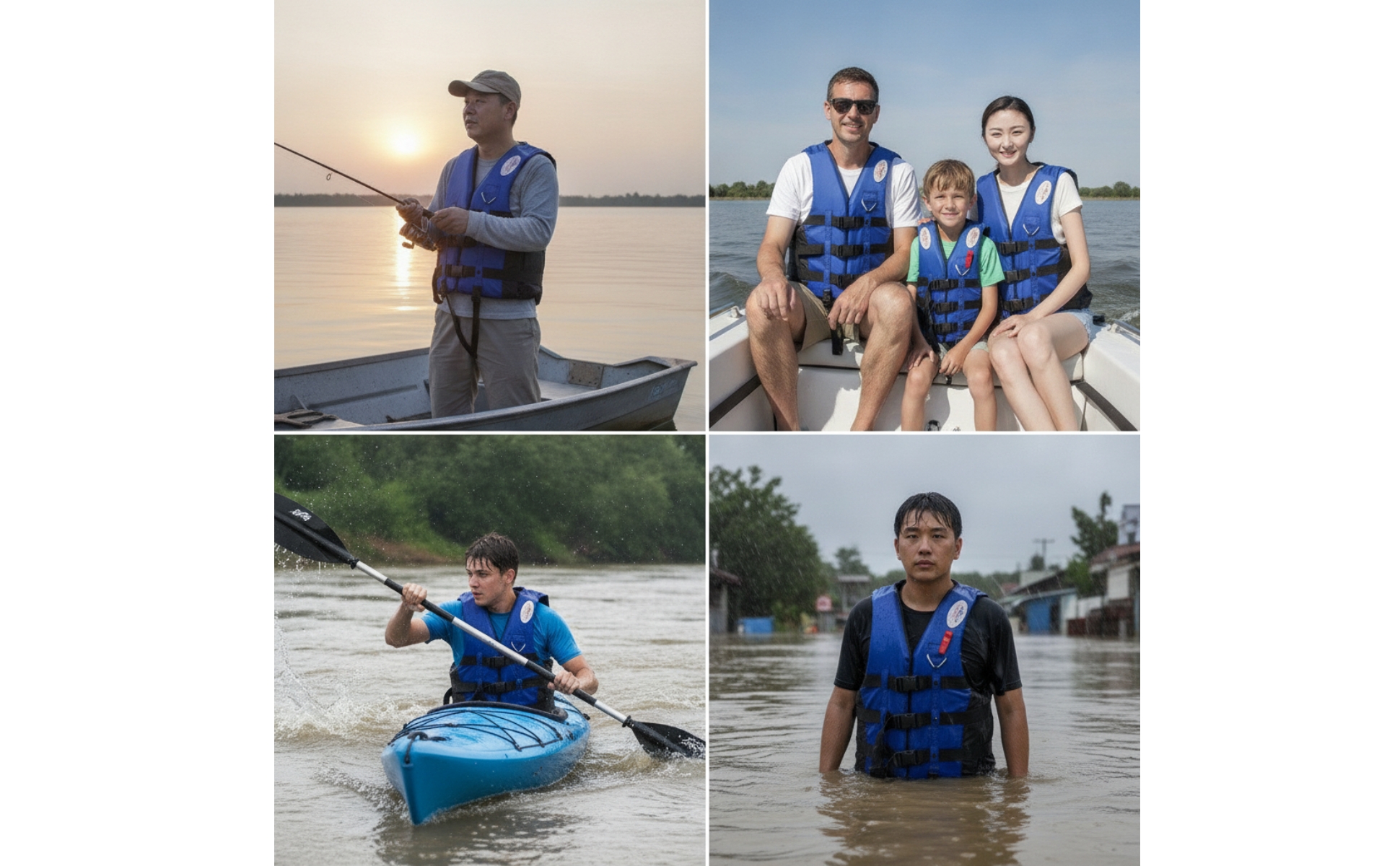 Life Vest with Buckles Adjustable Buoyancy Vest with Straps Padded for Boaters