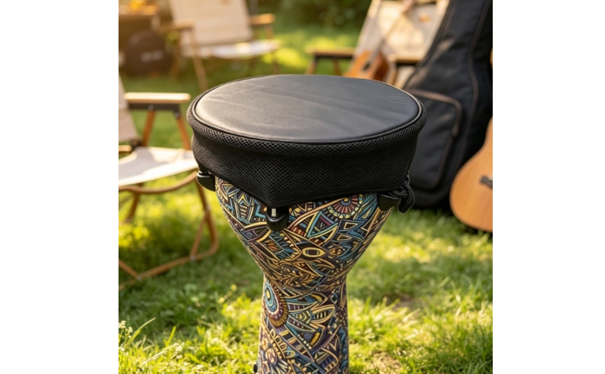 Drum Mute Cover Quiet Practice Drum Head Cover with Mesh Skirt Noise Reduction
