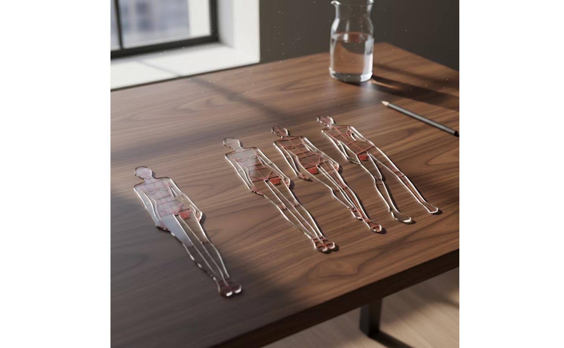 4 Pieces Fashion Figure Template Time-Saving Body Template Ruler Flat