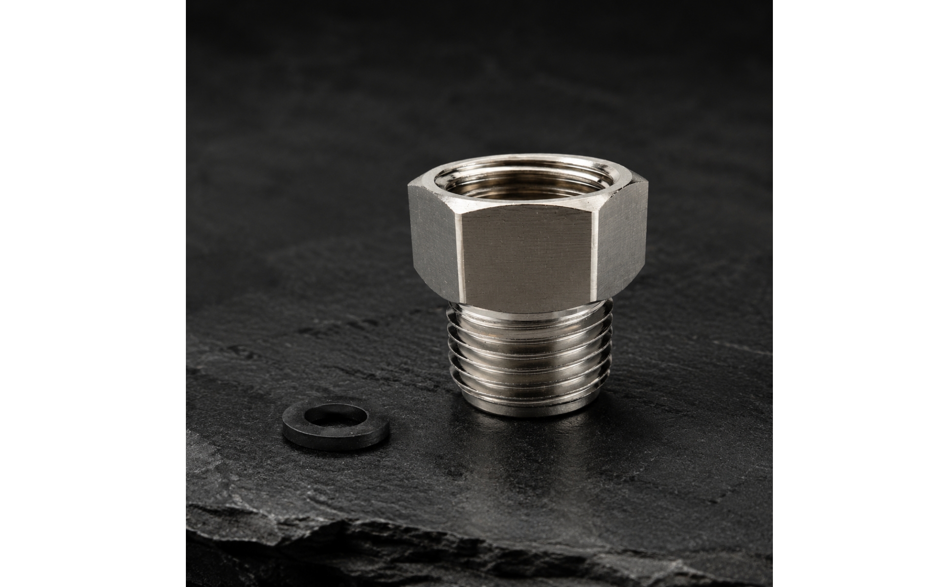 Hex Adapter with Washer Hexagonal Silver for Plumbers, DIYers