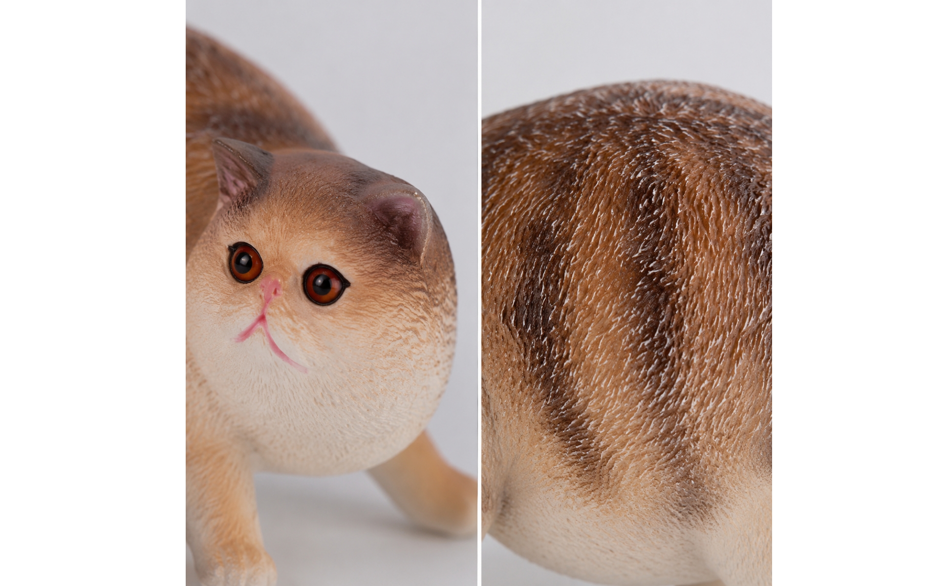 2 Pieces Cat Figurines Detailed Miniature Cat Figurines Hand-Painted
