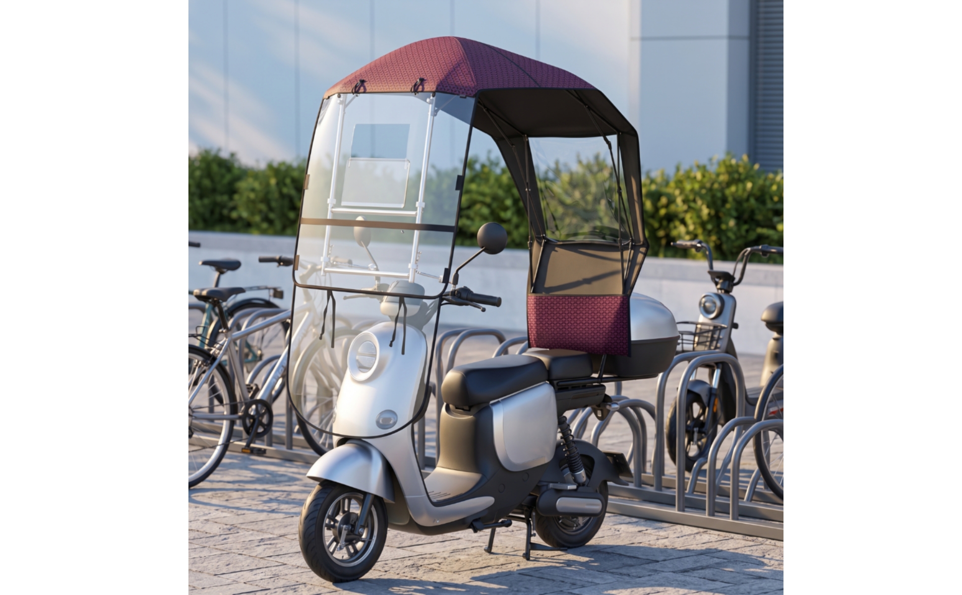 Scooter Rain Canopy with Windshield Waterproof for Daily Commuting, City Travel