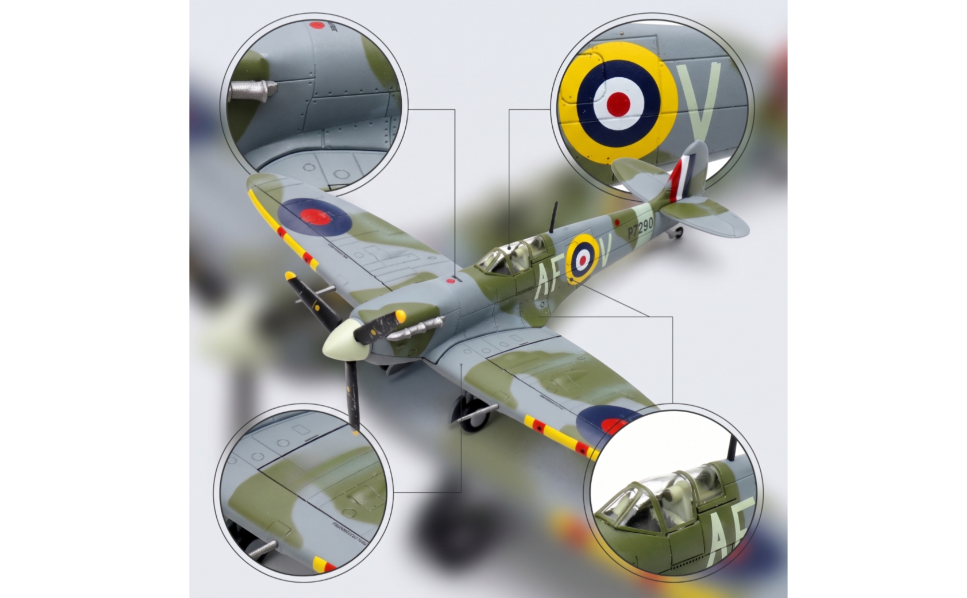 Historic Warbird Die-Cast Model Airplane WWII Historic Warbird Model Airplane
