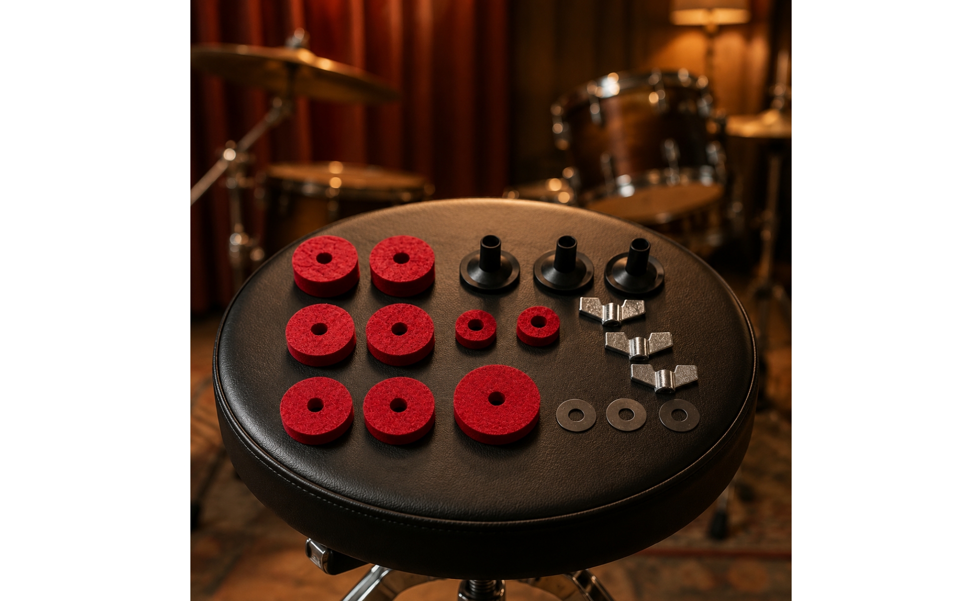 Drum Felt Kit with Washers Replacement Drum Felt Kit Compatible for Live Stage