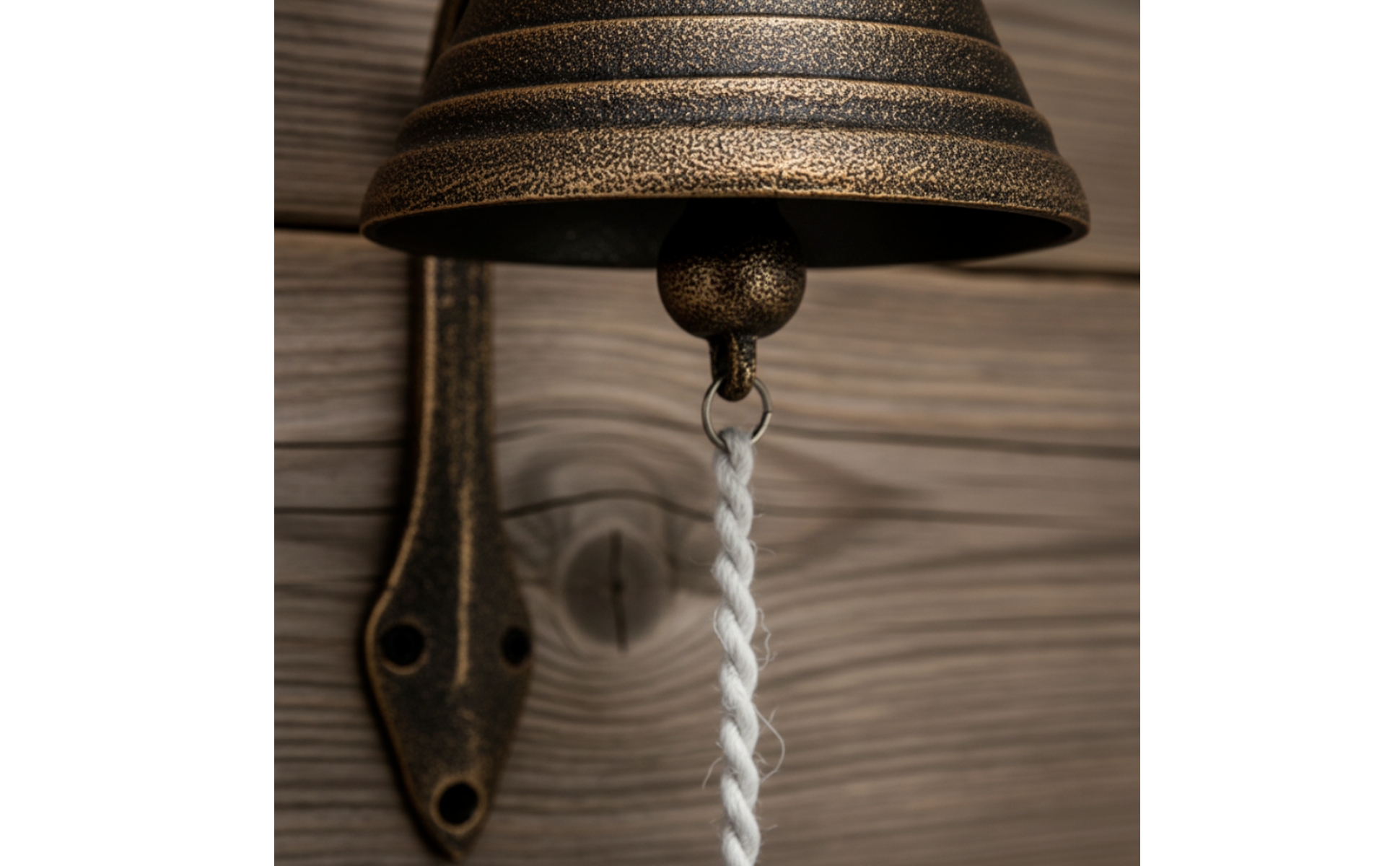 Wall-Mounted Bell with Pull Cord Antique Bronze for Entryway, Porch, Shop Owners