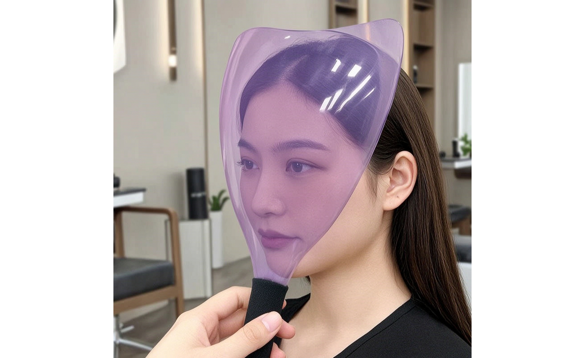 Barber Face Barrier Handheld Face Barrier with Sponge Handle Easy to Hold