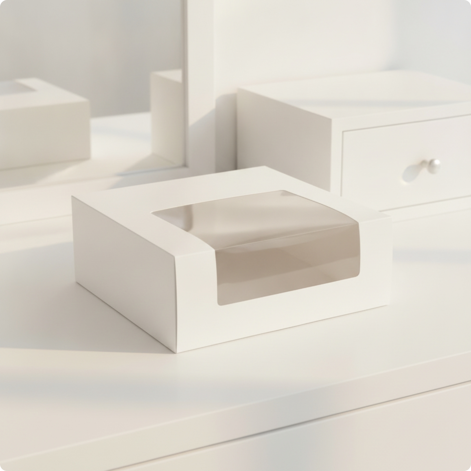 Hat Box with Window Minimalist Paperboard Hat Box Transparent for Gift
