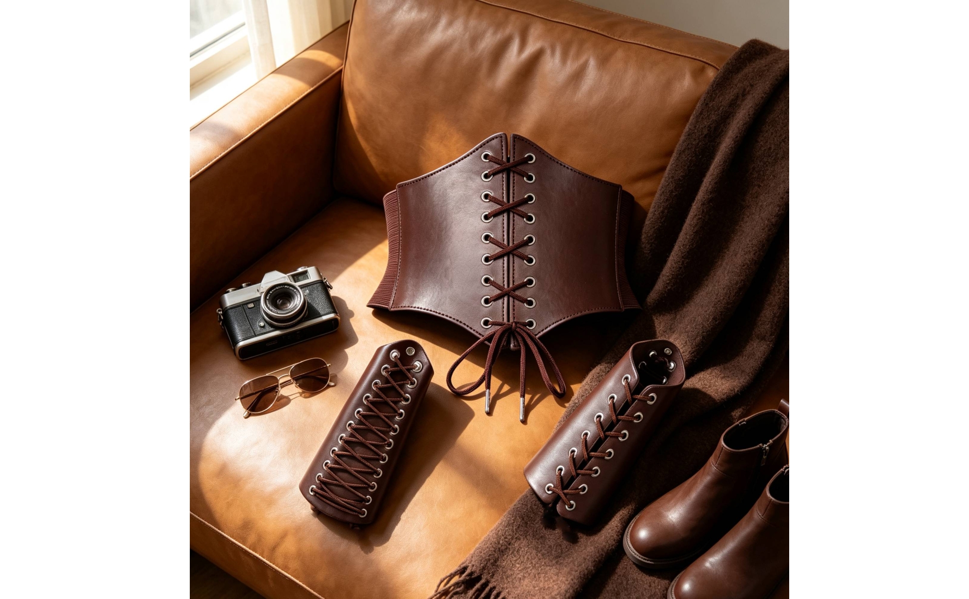 Serre-Taille avec Protège-Poignets Steampunk Corset Serre-Taille Élastique