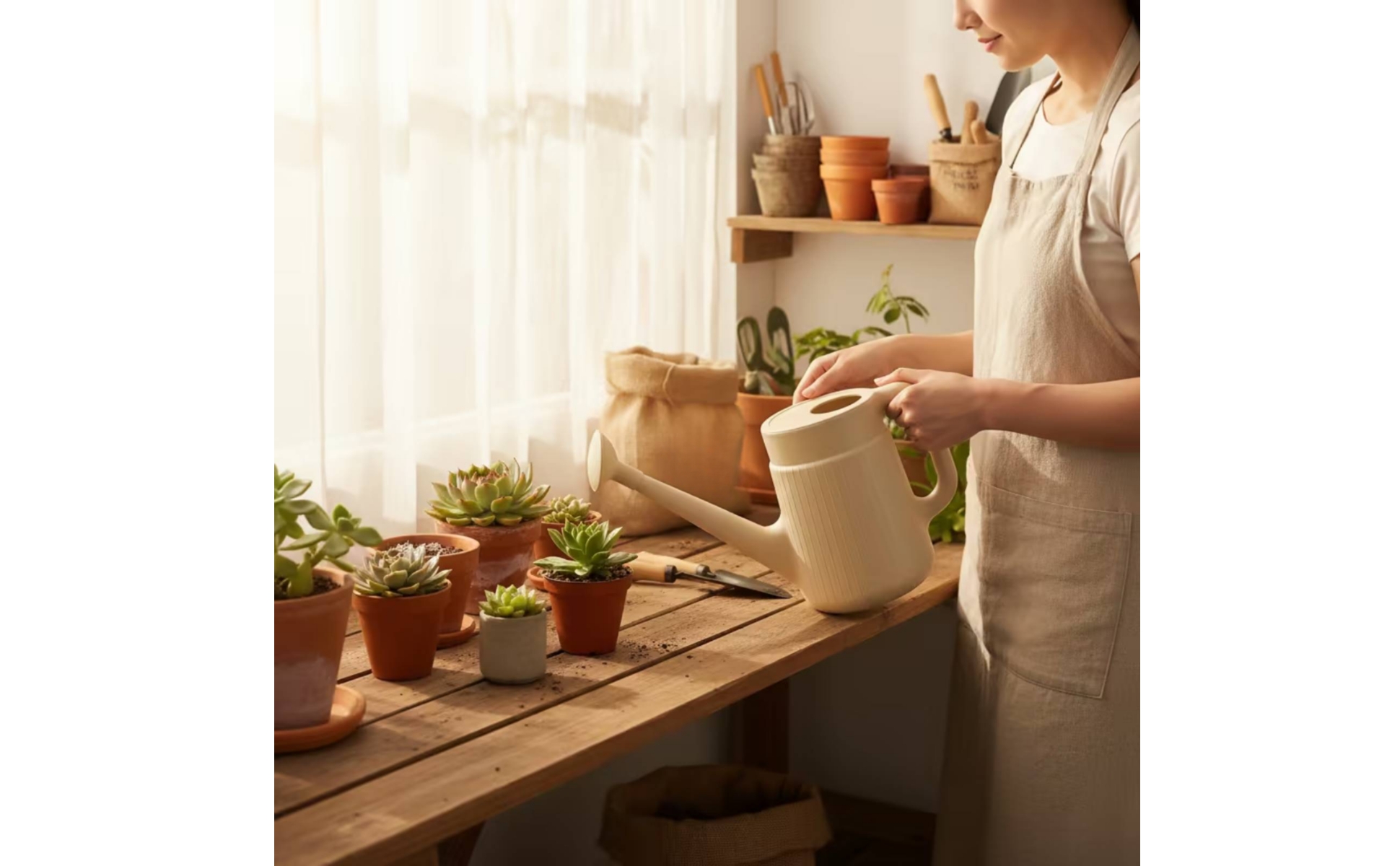 Watering Can with Long Spout Lightweight for Windowsill, Gardeners, Plant Lovers