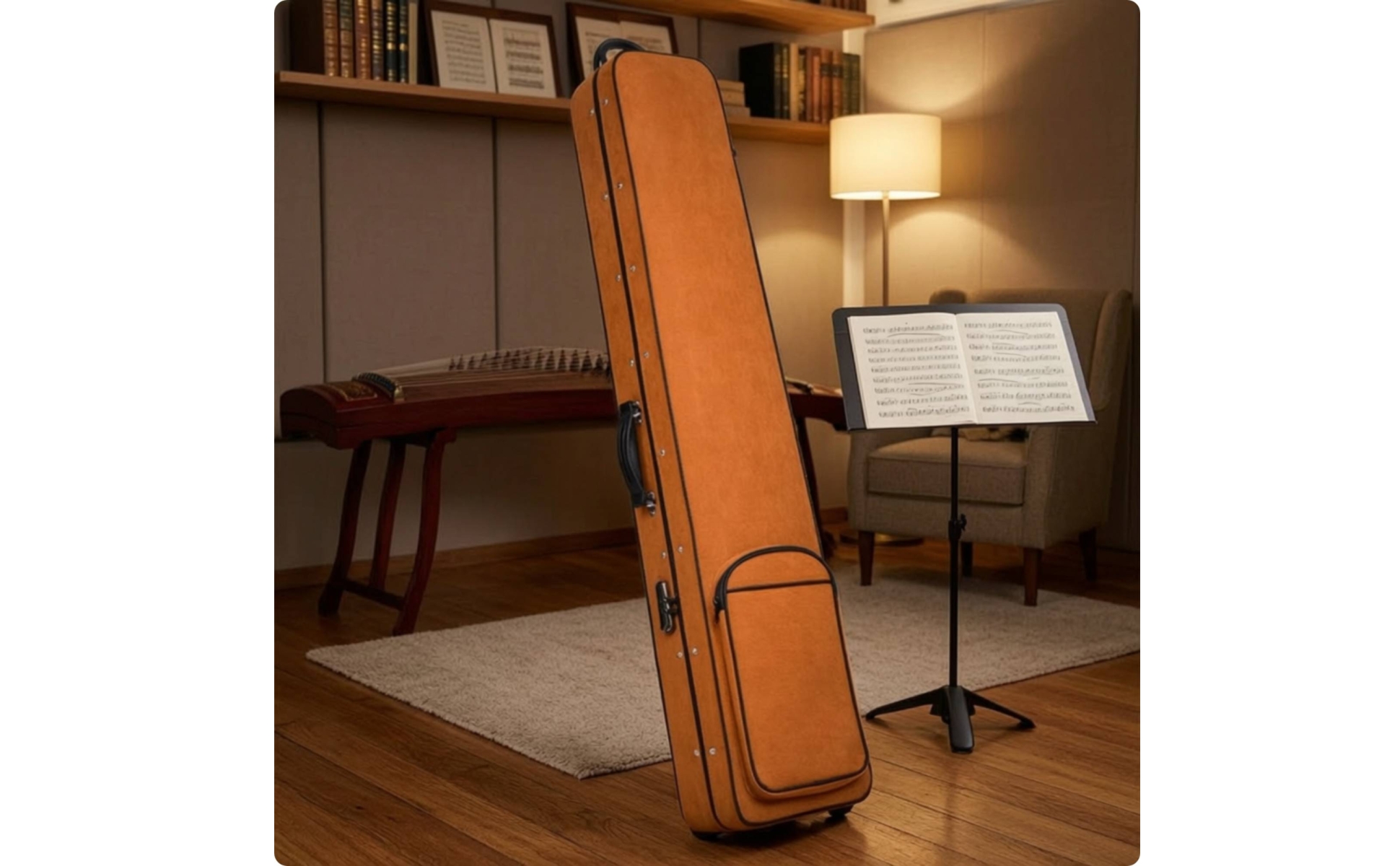 Guqin Bag Wheeled Guqin Travel Bag Easy Transport for Storage, Musicians