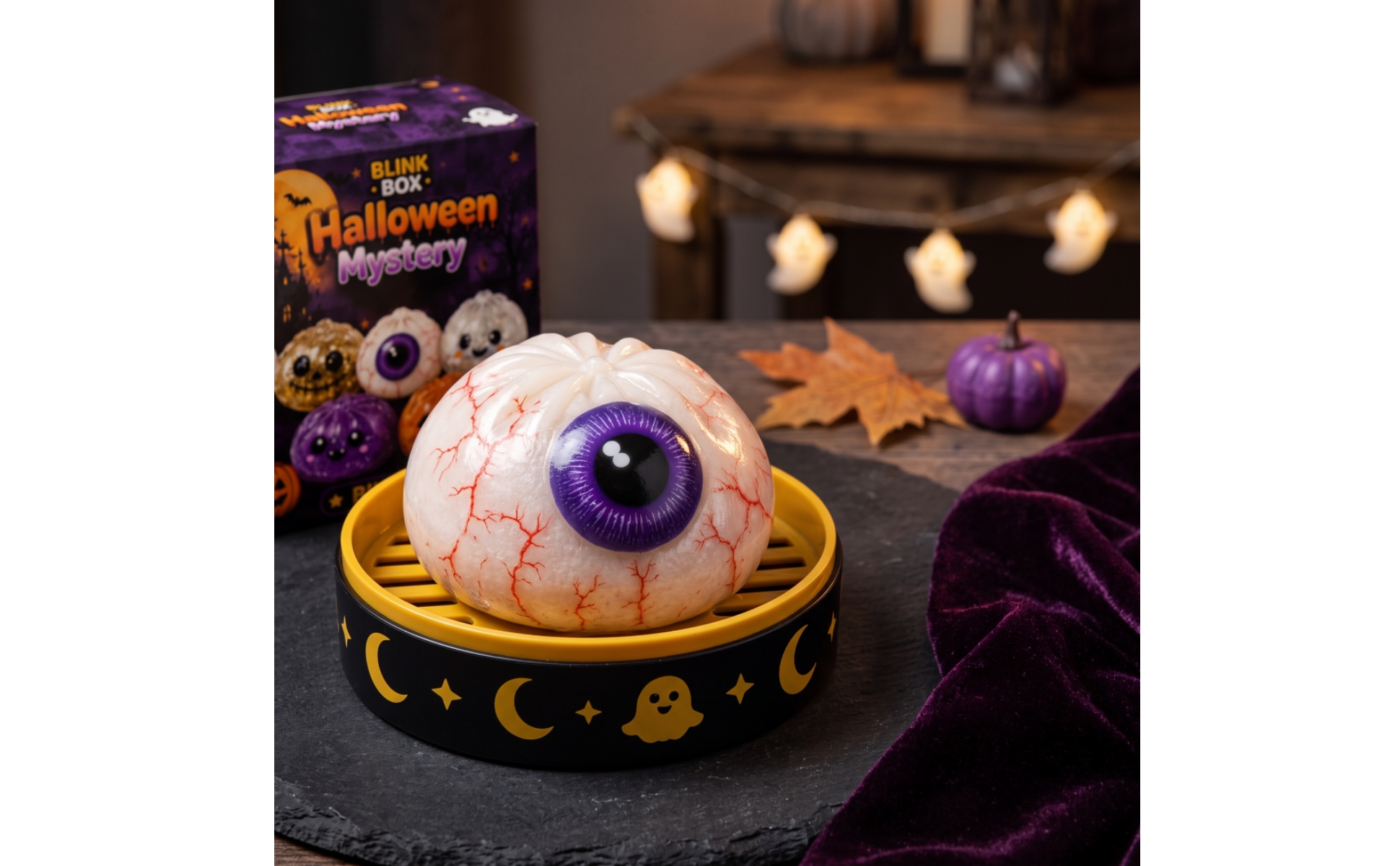 5 Pieces Ghost Dumpling Squishy Spooky-Cute with Tray Halloween