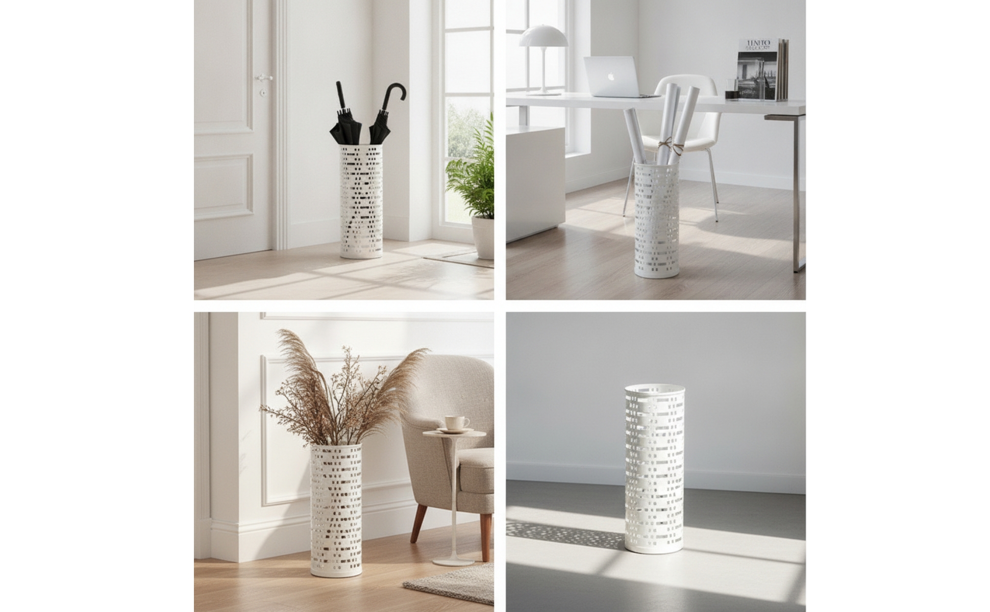Metal Umbrella Stand Perforated Freestanding Umbrella Stand Ventilated for Lobby
