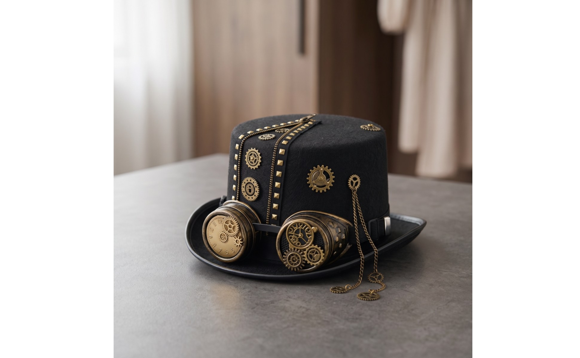 Steampunk Hat with Goggles Cosplay Top Hat with Goggles Costume for Cosplayers