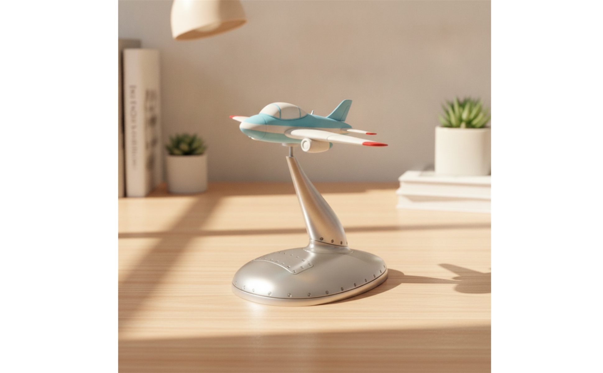 Aircraft Model Display Stand Compact Model Aircraft Stand Silver for Desk, Shelf