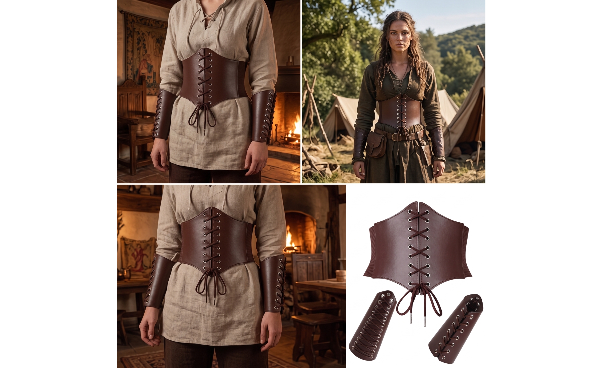 Serre-Taille avec Protège-Poignets Steampunk Corset Serre-Taille Élastique