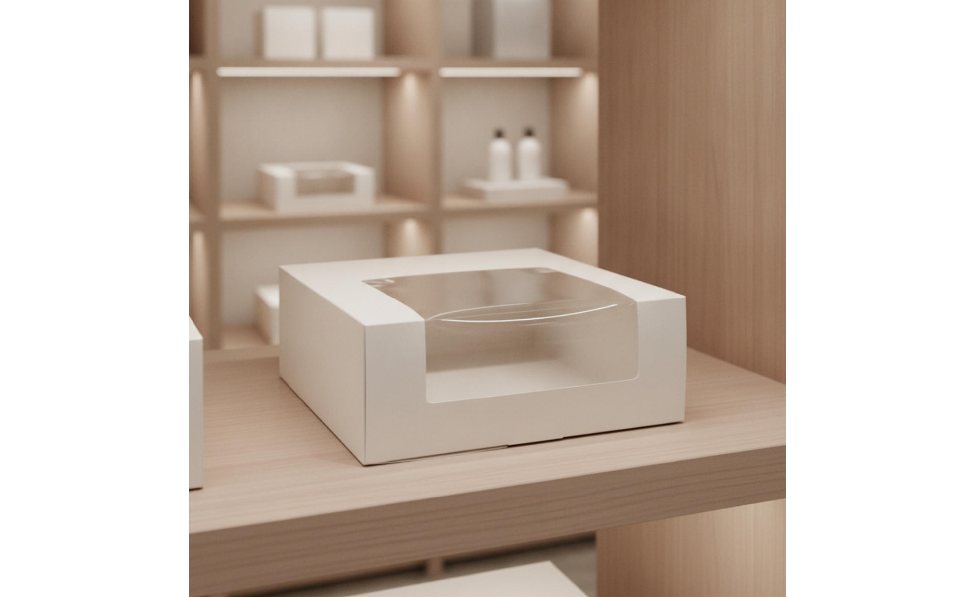 Hat Box with Window Compact Paperboard Hat Box Minimalist for Retail Display