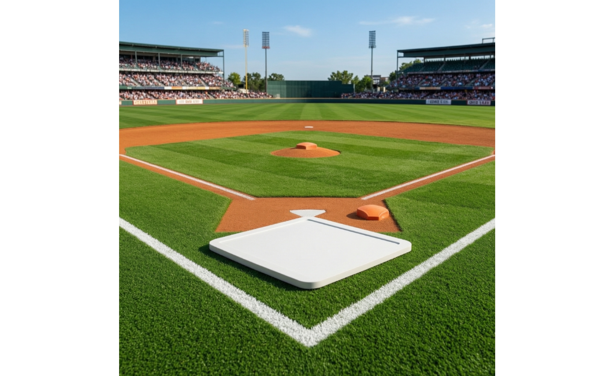 Baseball Base Low-Rise Rubber Base Flat for Backyard, Players, Coaches