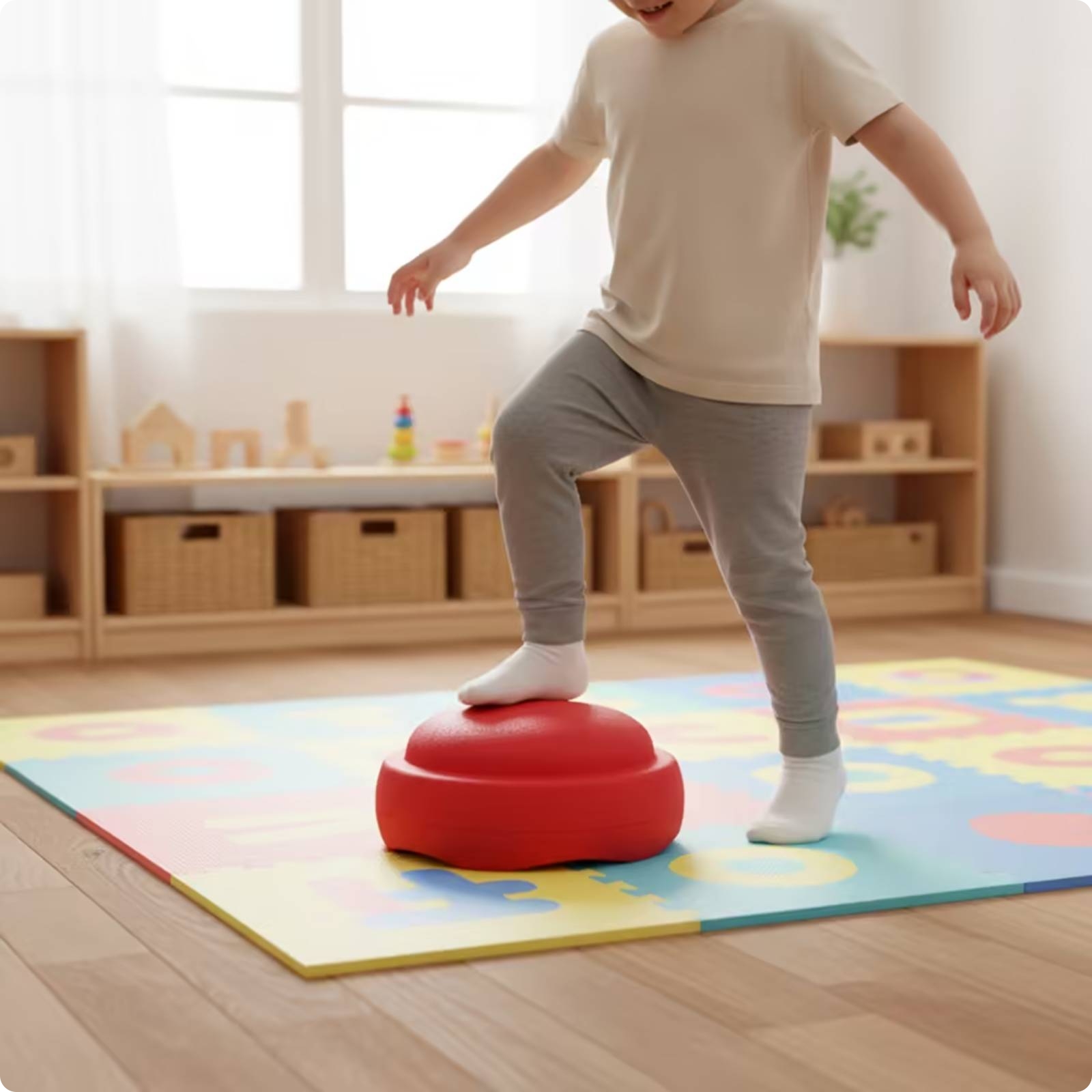 Stepping Stone with Dome Top Low-Height Play Equipment Soft for Kindergarten