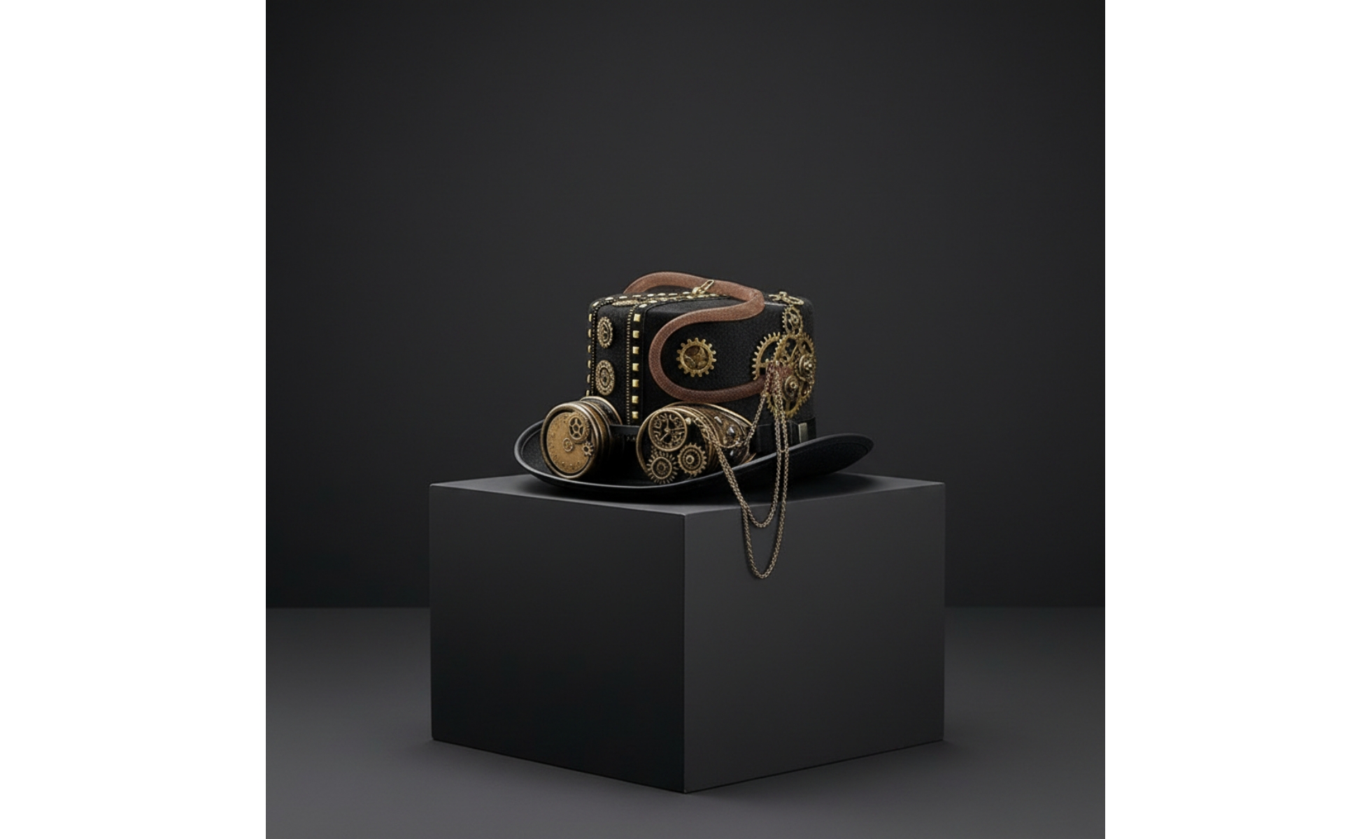 Steampunk Hat with Goggles Cosplay Top Hat with Goggles Costume for Cosplayers
