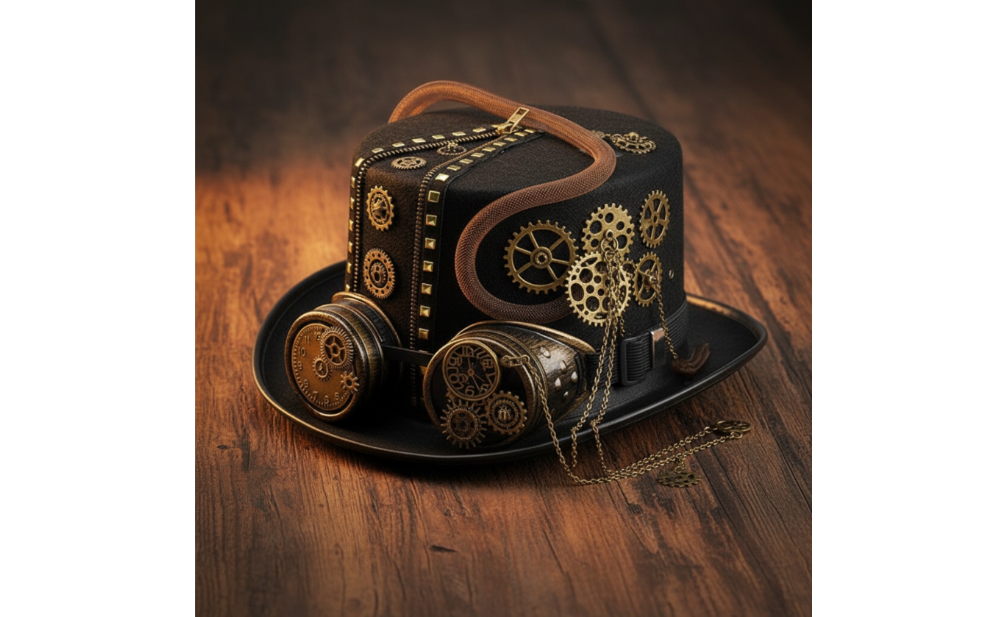 Steampunk Hat with Goggles Cosplay Top Hat with Goggles Costume for Cosplayers