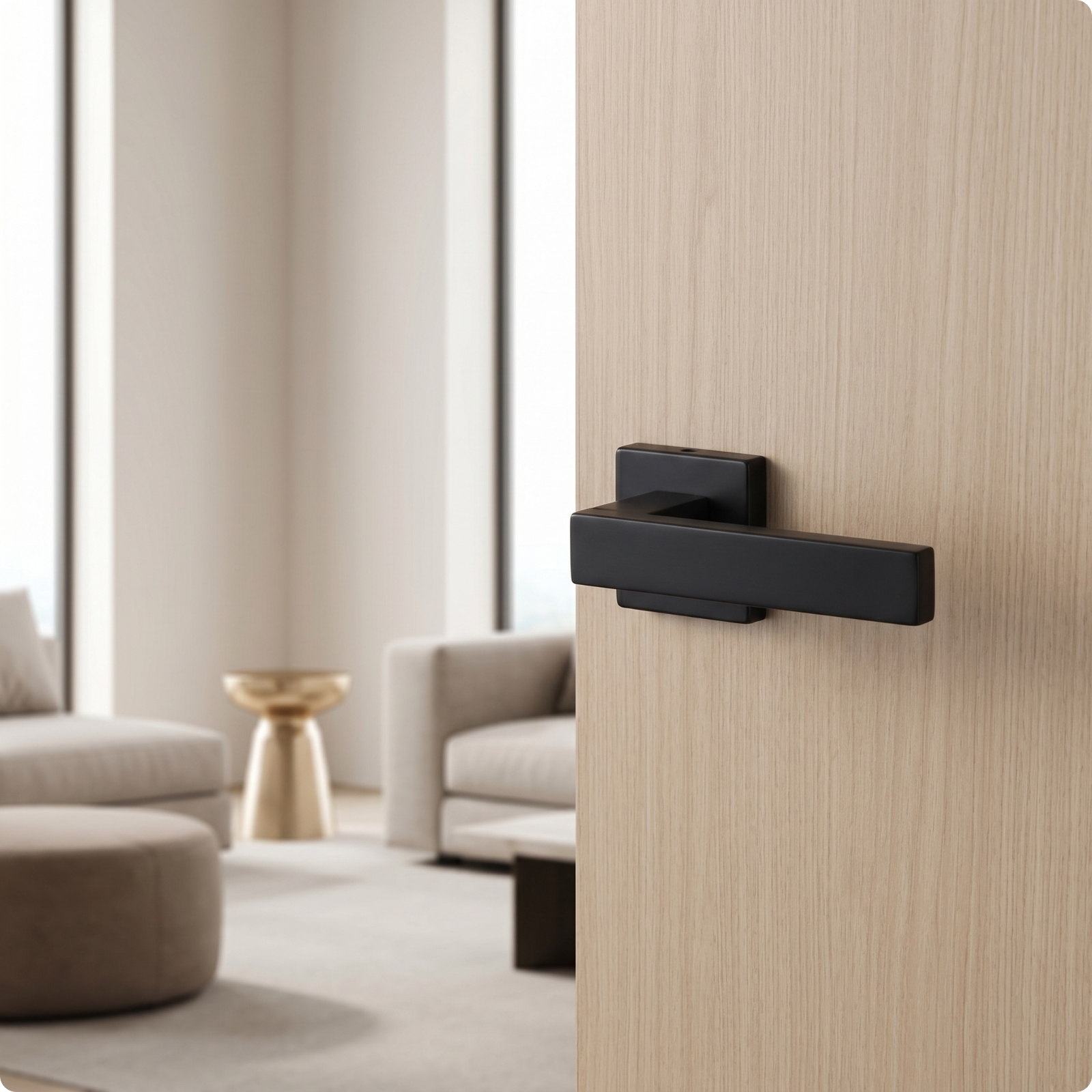 Silent Door Lock Minimalist Lockset Secure for Bedroom