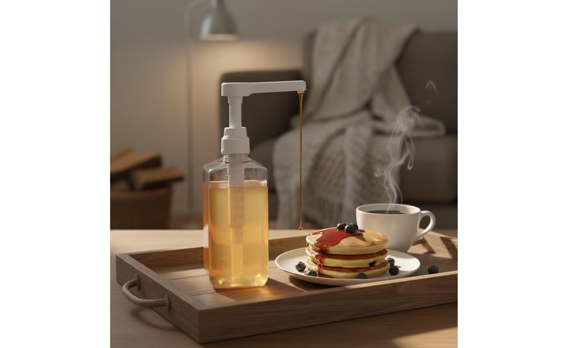 Contenitore con Pompa Trasparente Set di Pompe Dosatrici Graduato per Gelateria