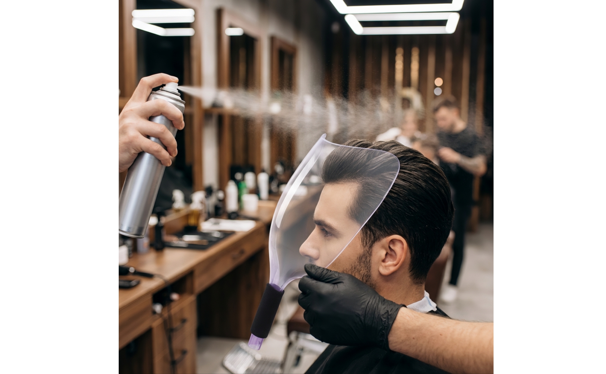 Barber Face Barrier Handheld Face Barrier with Sponge Handle Easy to Hold