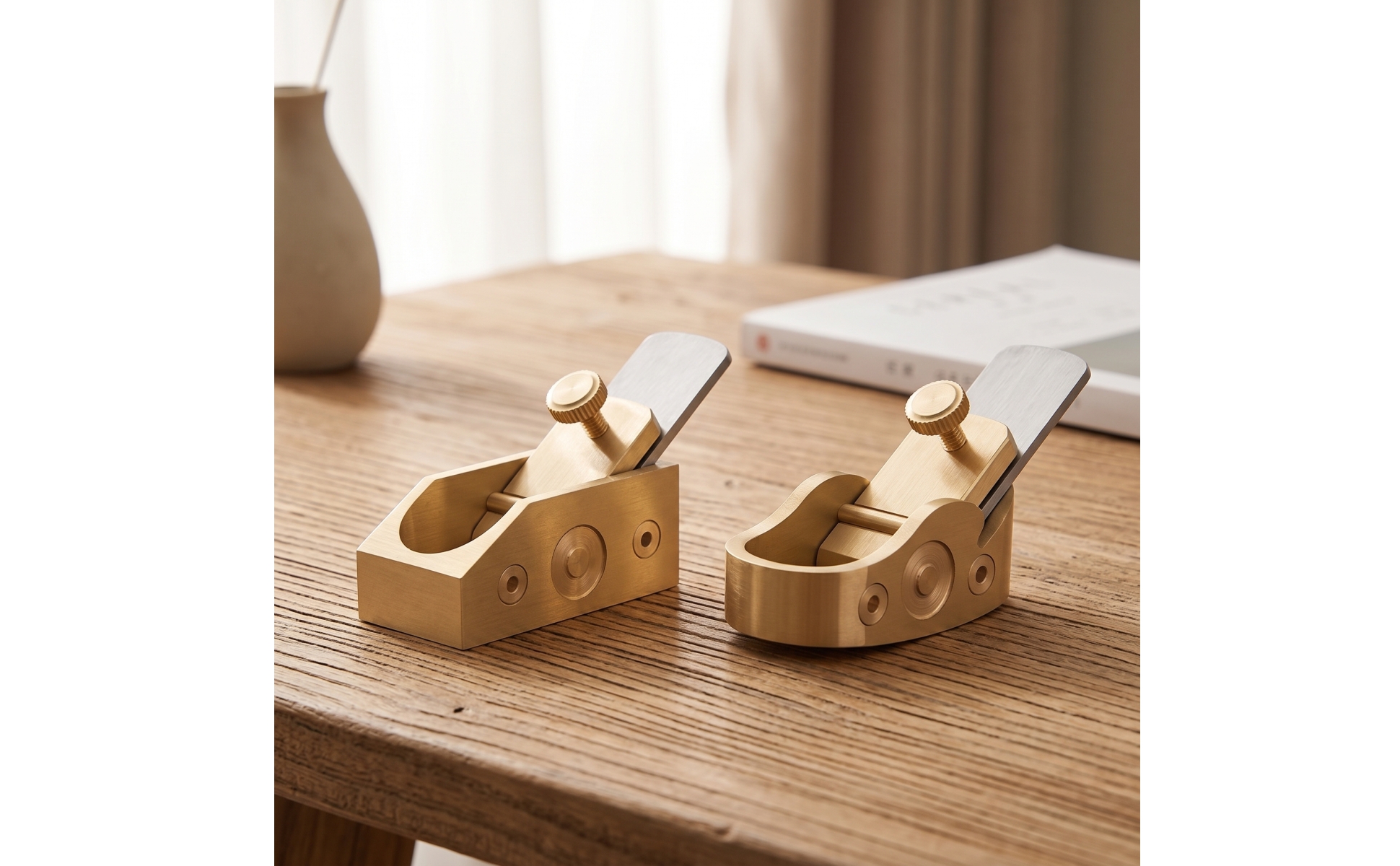 Thumb Plane Brass Small Hand Plane Compact for Woodworking, Luthiers, Hobbyists