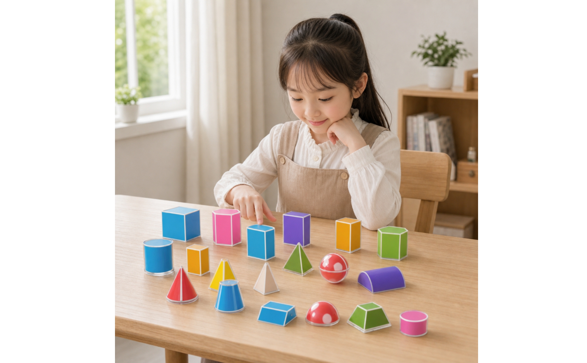 24 Pieces Geometry Teaching Model Kit Transparent for Classroom, Homeschooling