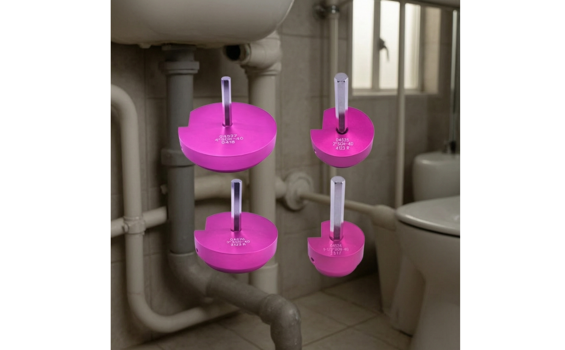 4 Pièces Alésoir PVC Tige Hexagonale Kit d’alésoirs Anodisé pour Bricoleurs