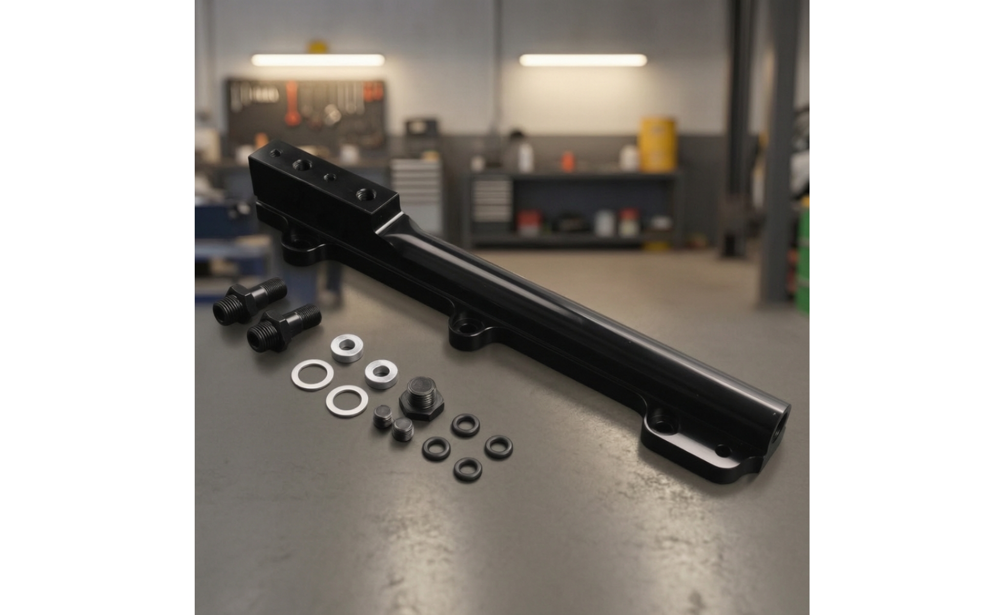 Fuel Rail Assembly Black Aluminum Fuel Rail Resistant for Car Tuners