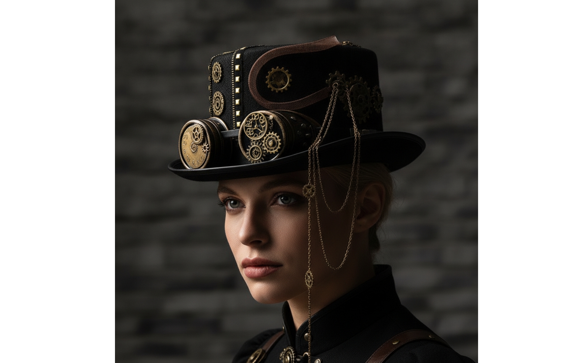Steampunk Hat with Goggles Cosplay Top Hat with Goggles Costume for Cosplayers