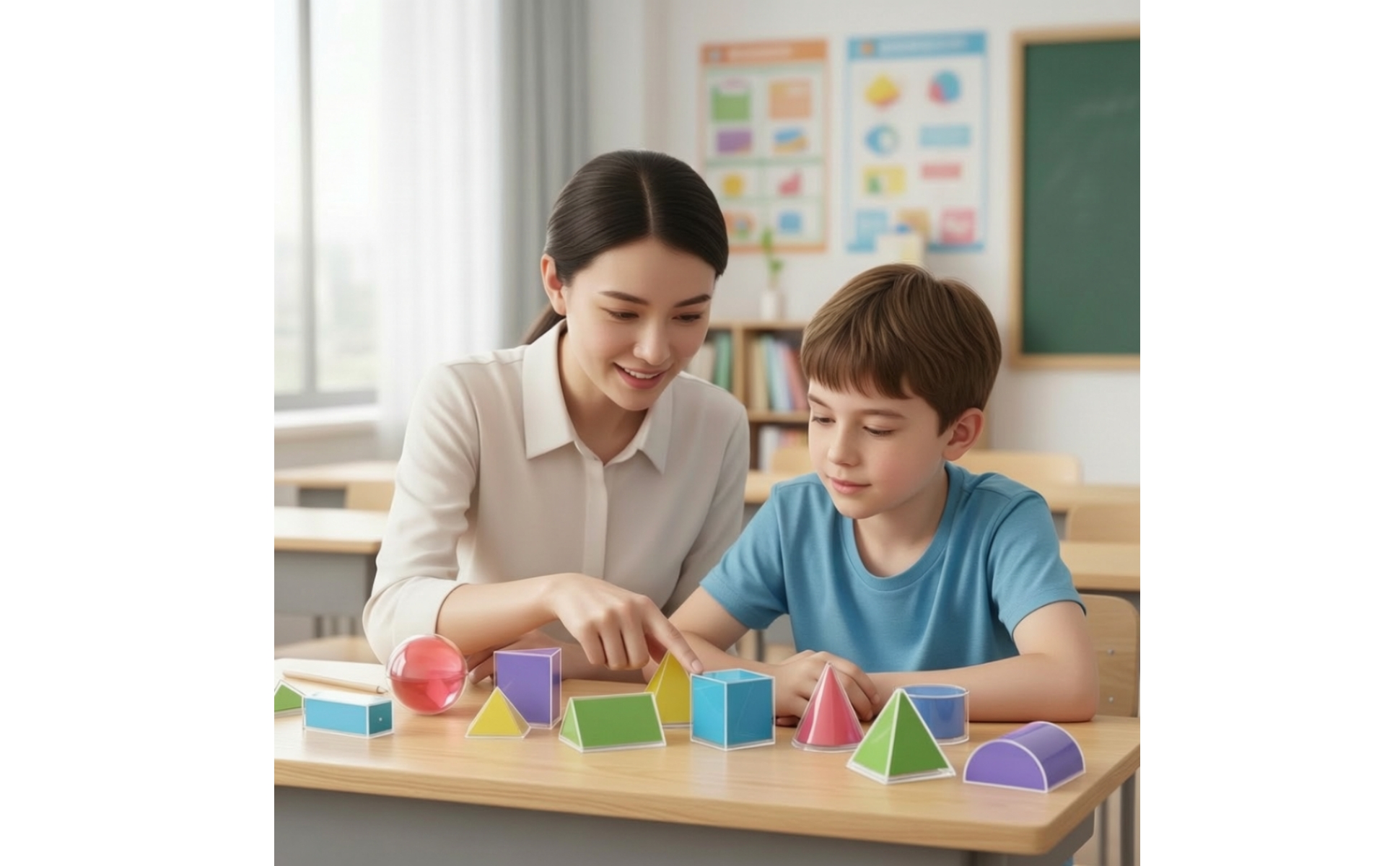 24 Pieces Geometry Teaching Model Kit Transparent for Classroom, Homeschooling