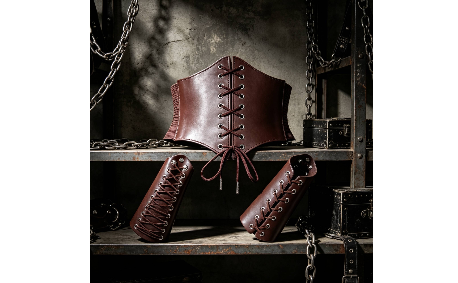 Serre-Taille avec Protège-Poignets Steampunk Corset Serre-Taille Élastique