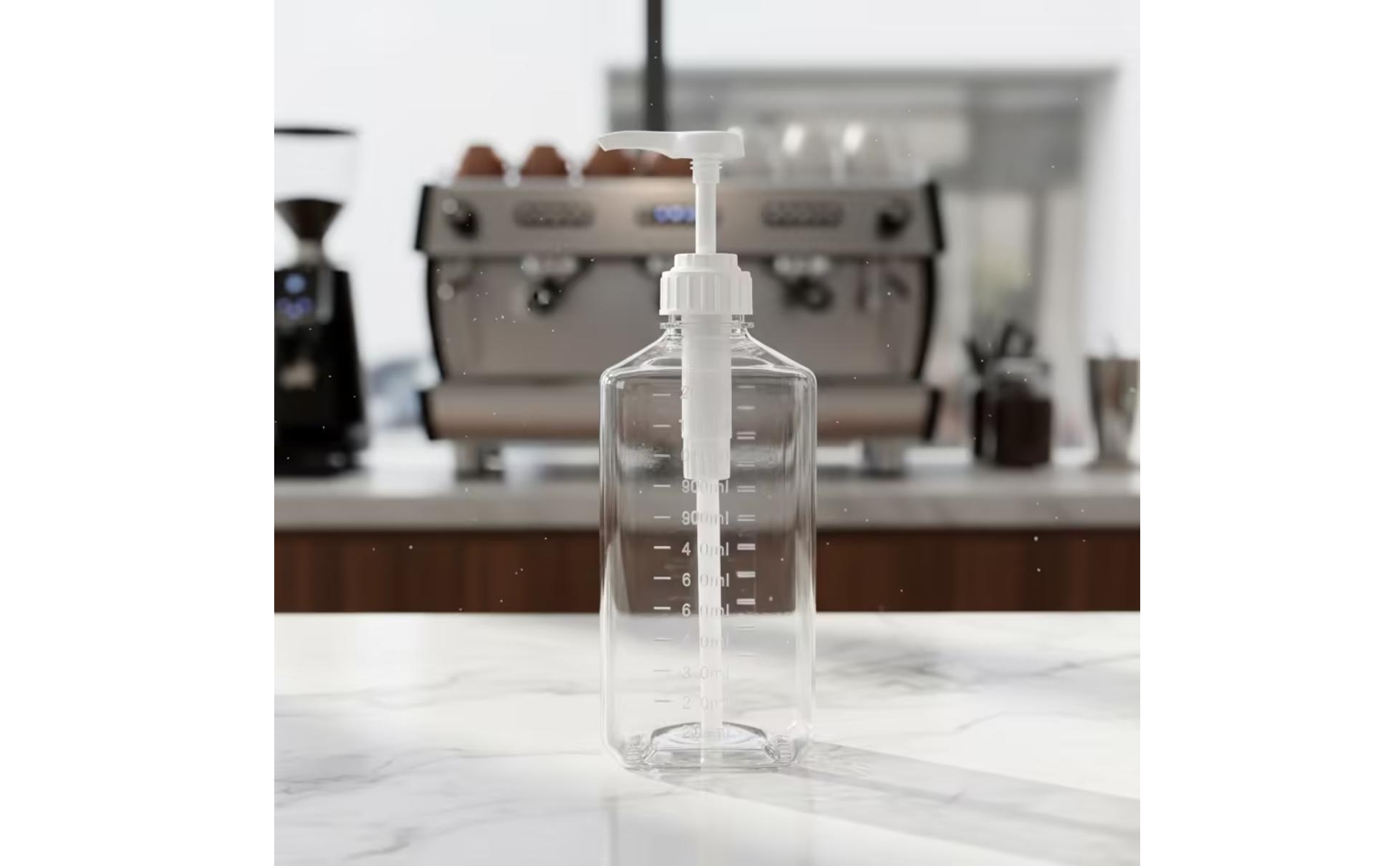 Syrup Dispenser with Pump Graduated Syrup Dispenser Clear for Bubble Tea Shop