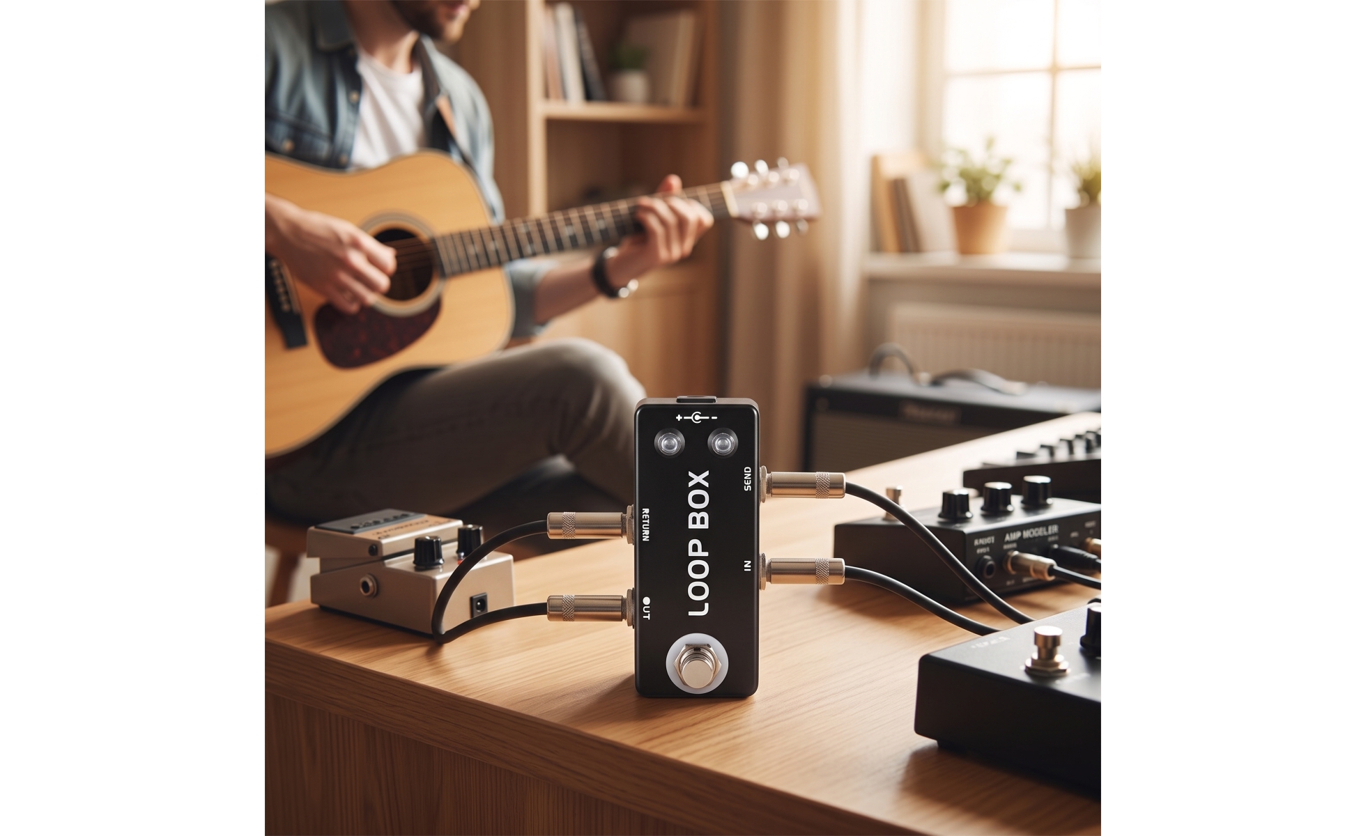 Loop Box Pedal Compact Guitar Loop Box True for Pedalboard, Guitarists