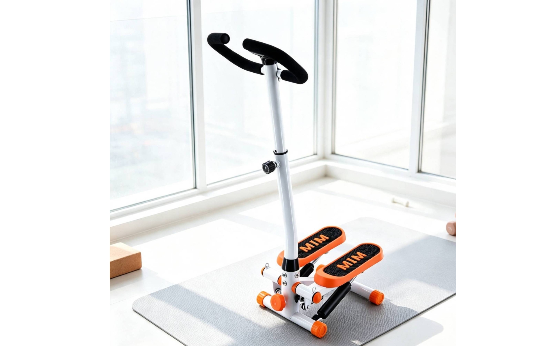 Mini-Stepper mit Haltestange Kompakt Stepper mit Haltegriff Platzsparend