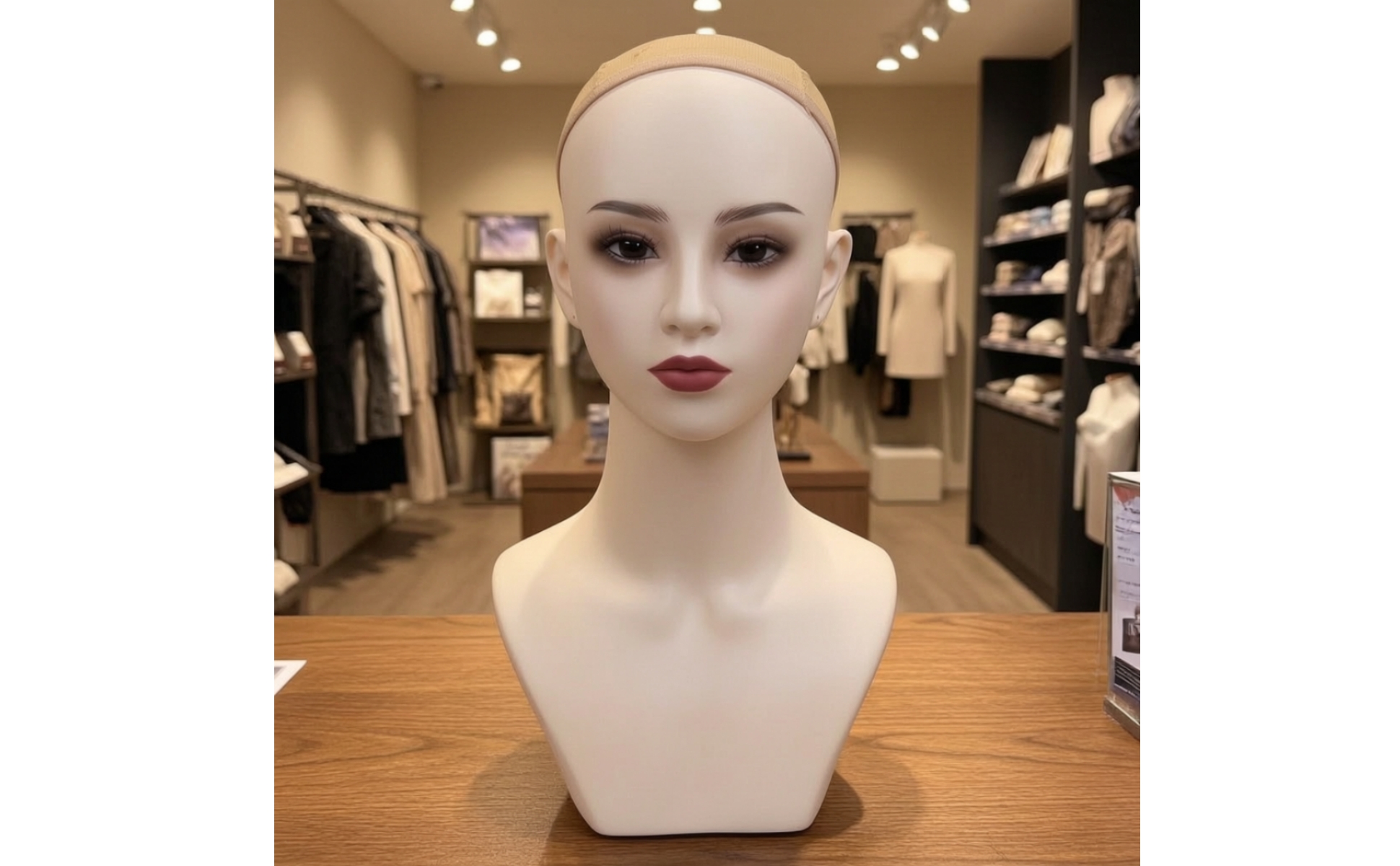 Mannequin Head with Shoulders Realistic Hairpiece Head Female for Salons
