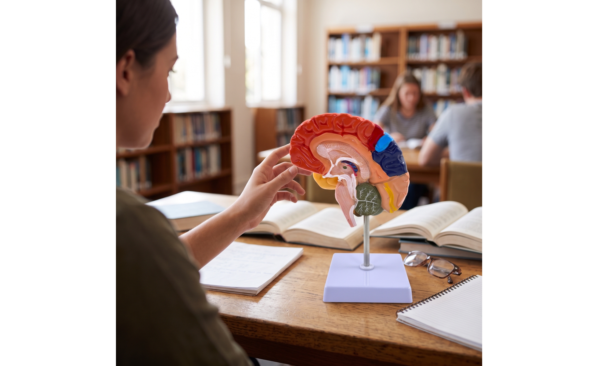 Cerebral Hemisphere Model Anatomical Half Brain Model Color-Coded for Laboratory
