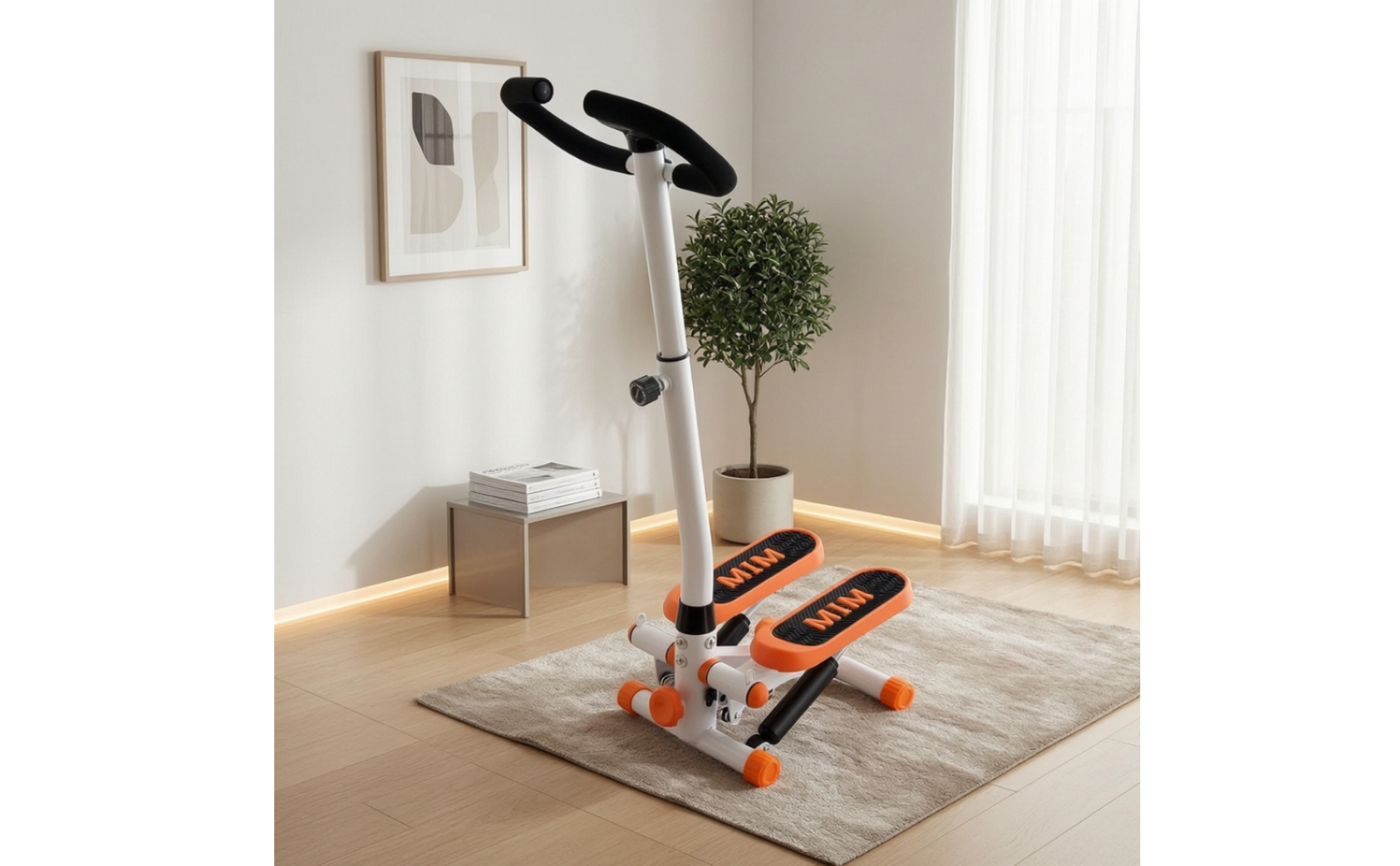 Mini-Stepper mit Haltestange Kompakt Stepper mit Haltegriff Platzsparend