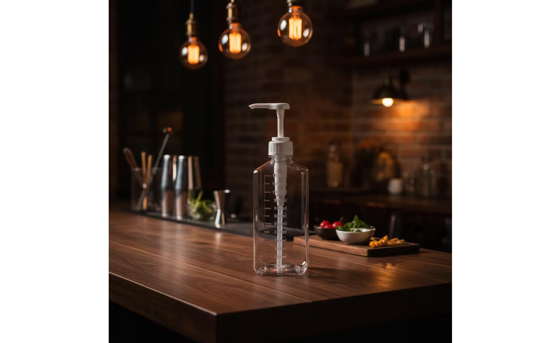 Syrup Dispenser with Pump Graduated Syrup Dispenser Clear for Bubble Tea Shop