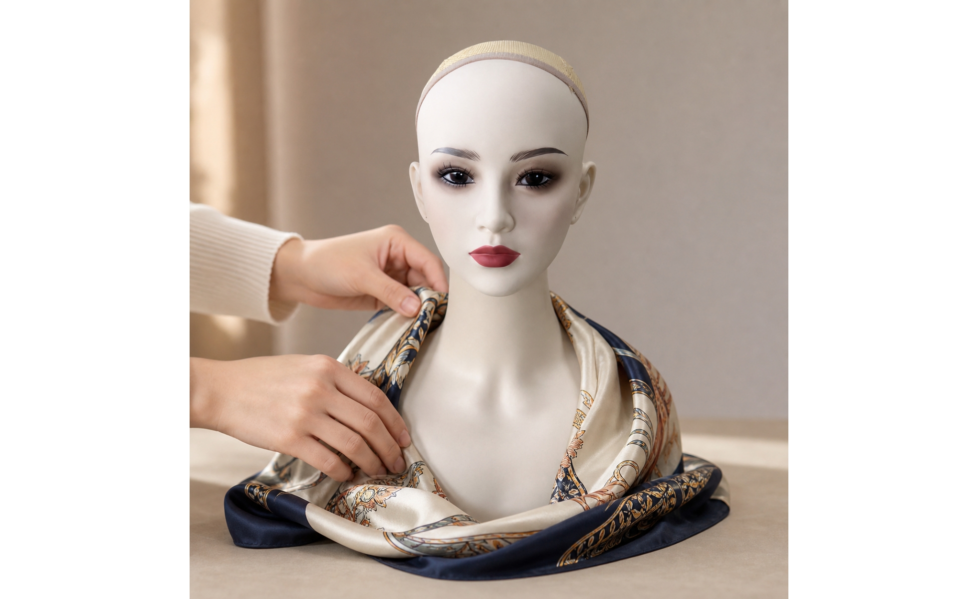 Mannequin Head with Shoulders Realistic Hairpiece Head Female for Salons