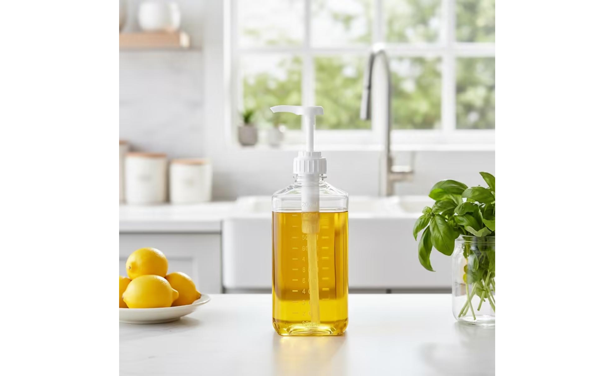 Syrup Dispenser with Pump Graduated Syrup Dispenser Clear for Bubble Tea Shop