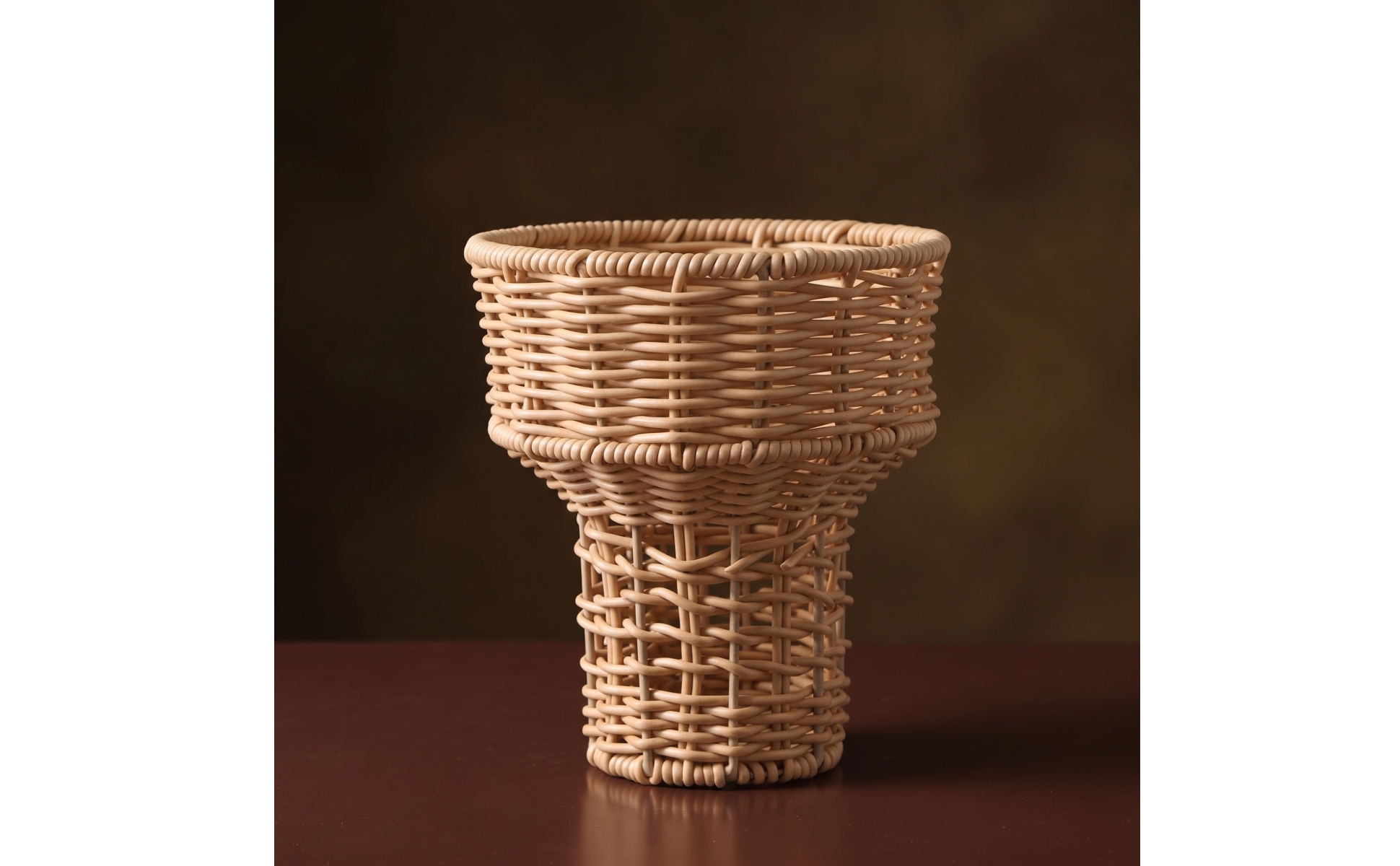 Pedestal Basket Woven Basket with Stem Artisanal for Wedding Decor, Florists