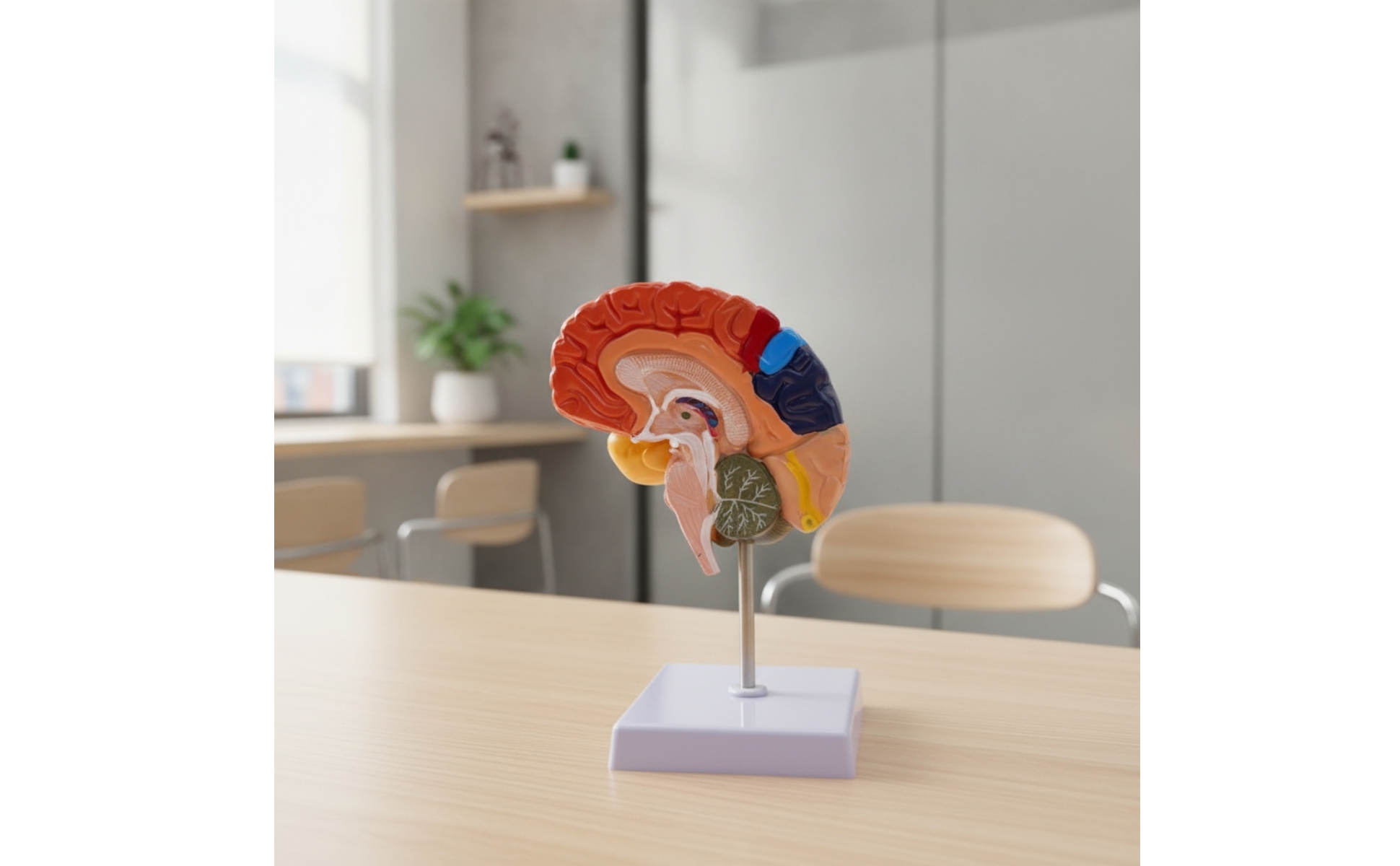 Cerebral Hemisphere Model Anatomical Half Brain Model Color-Coded for Laboratory