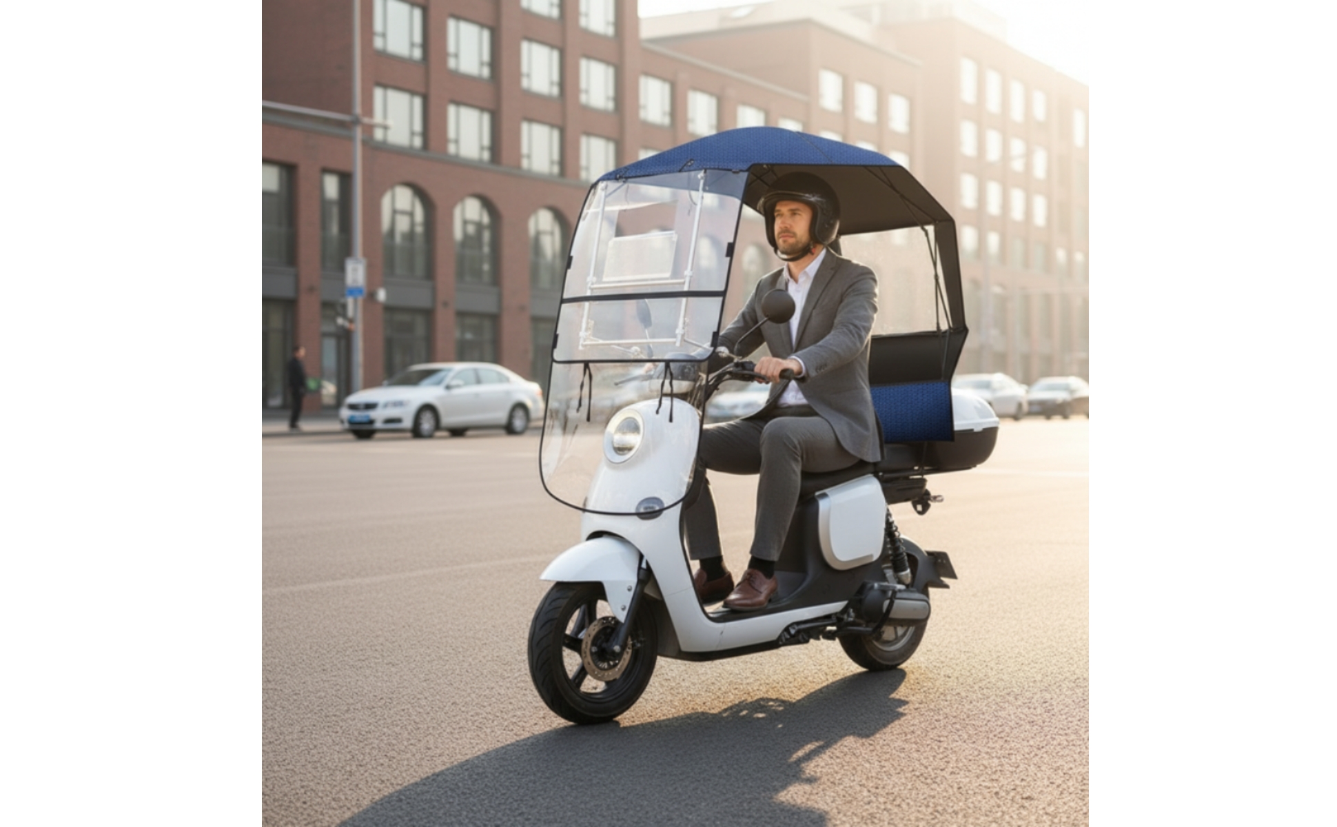 Scooter Rain Canopy with Windshield Waterproof for Daily Commuting, City Travel