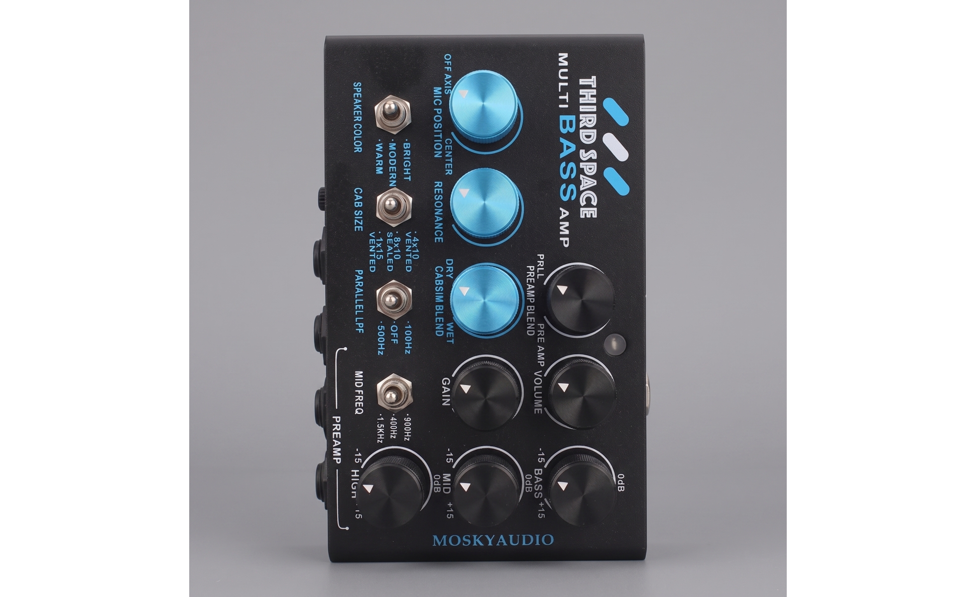 Bass Amp Sim Pedal Compact Bass Amplifier Simulator Pedalboard-Friendly
