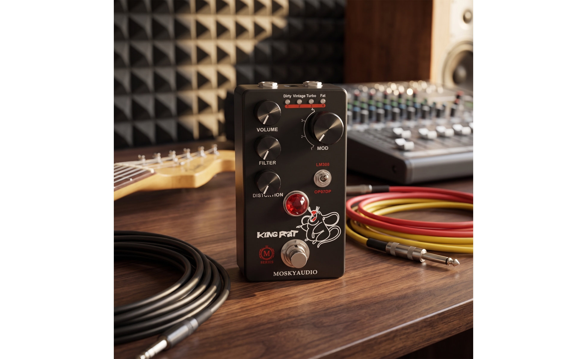 Guitar Fuzz Pedal High Gain Distortion Pedal Vintage for Pedalboard, Guitarists