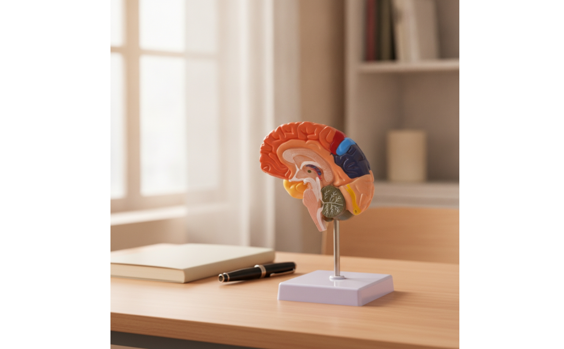 Cerebral Hemisphere Model Anatomical Half Brain Model Color-Coded for Laboratory
