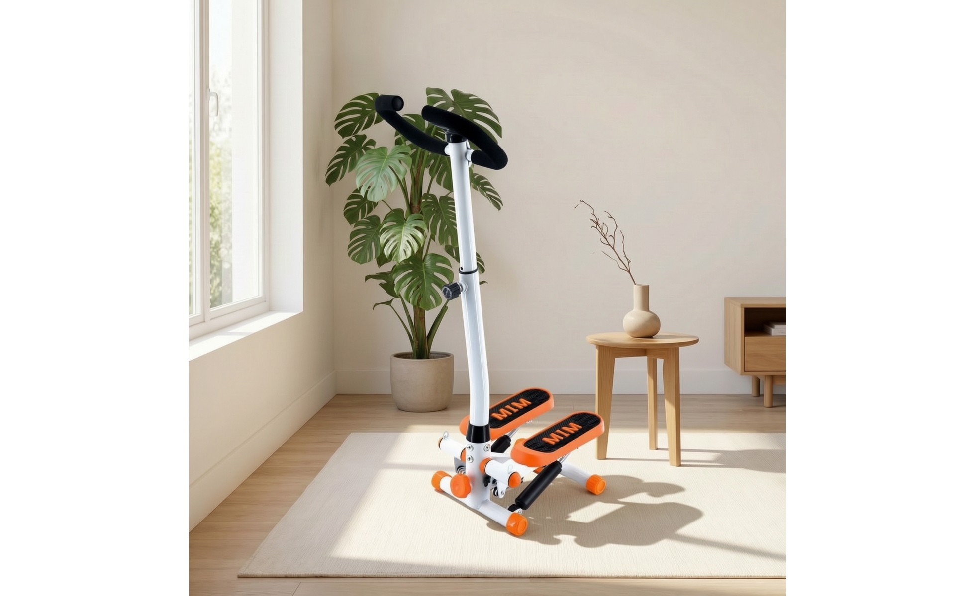 Mini-Stepper mit Haltestange Kompakt Stepper mit Haltegriff Platzsparend